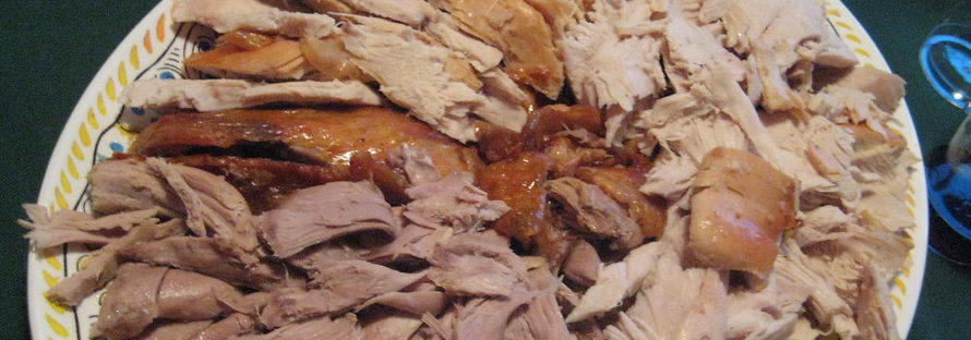 Dark Meat, White Meat on Thanksgiving Turkey Platter