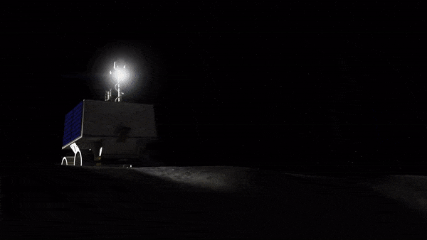 Gif animation of the VIPER rover on the moon. 